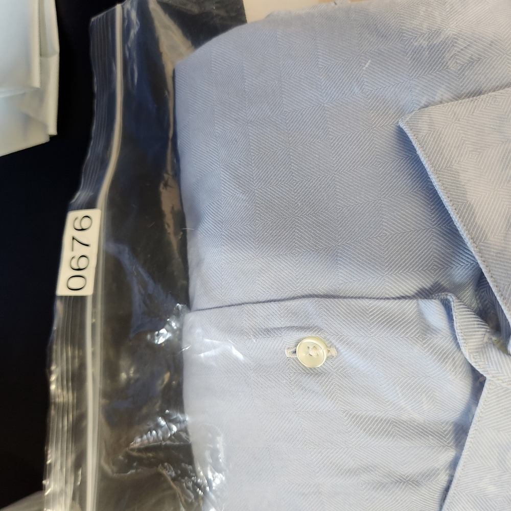 Matteo‎ di Rota Shirt Mens 17 1/2 44 Blue Textured Button Up Made Italy Dress - Picture 12 of 12